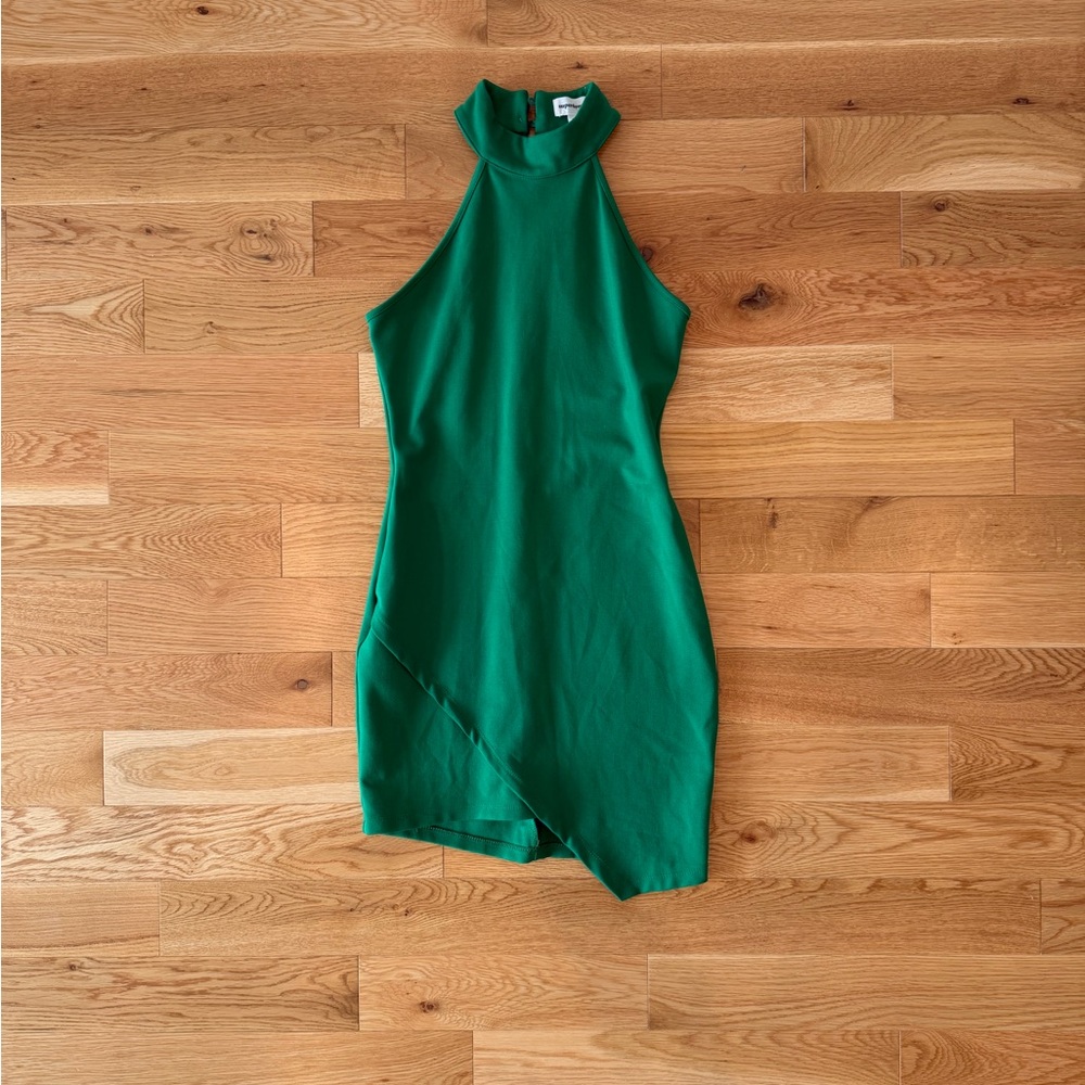 Superdown Asymmetrical Green Dress